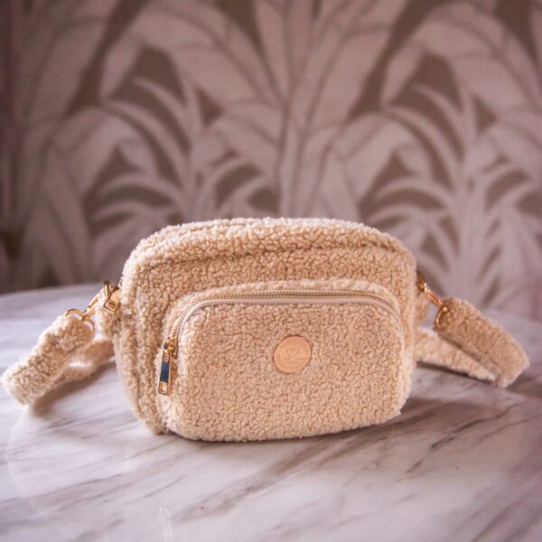 Fancy dog mom bag Teddy Beige